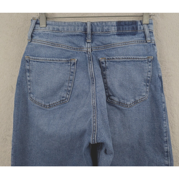 Hollister sz 3R 26/31 Jeans Ultra High Rise Dad distressed denim blue 0053 - Picture 5 of 7